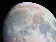 Der nördliche Teil des Mondes, Foto farbverstärkt